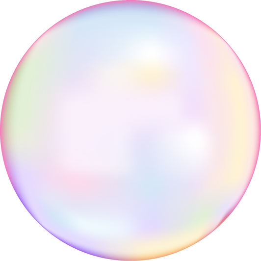 Water bubbles with rainbow reflections. Vector isolated illustration