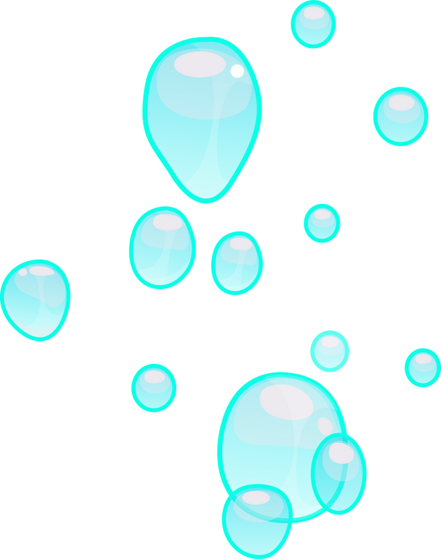 Underwater game cartoon bubbles of air, ui asset