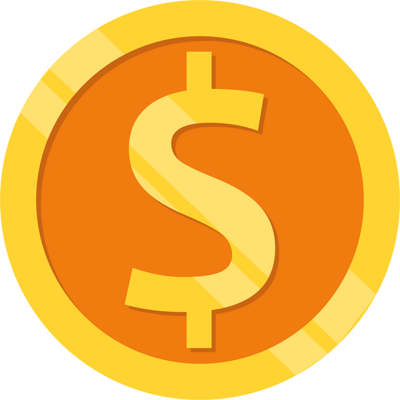 Golden dollar coin icon. Golden dollar coin isolated