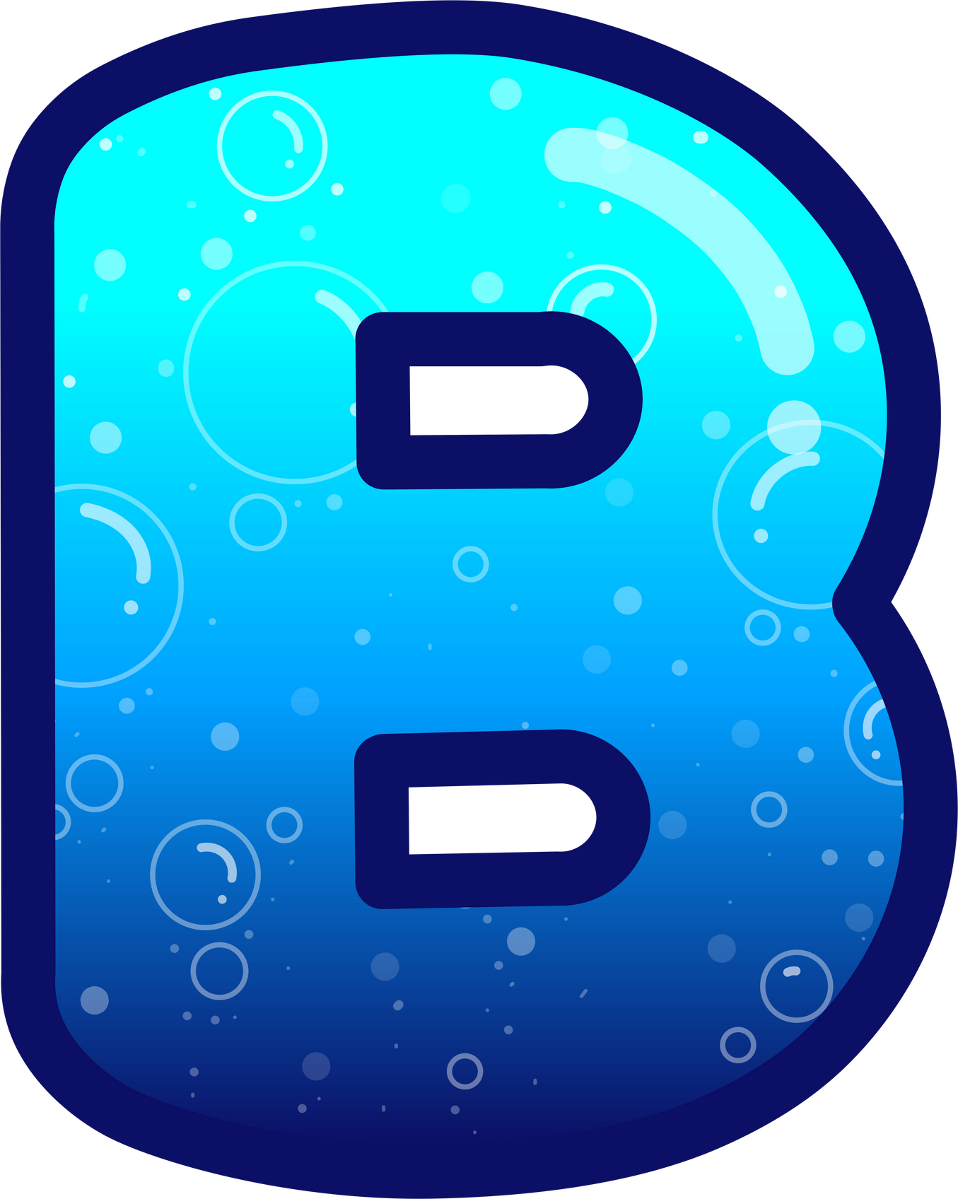 deep sea bubble alphabet B